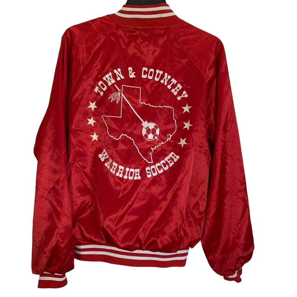Vintage Hartwell Texas‎ Warrior Soccer Satin Varsity Jacket USA M Town Country